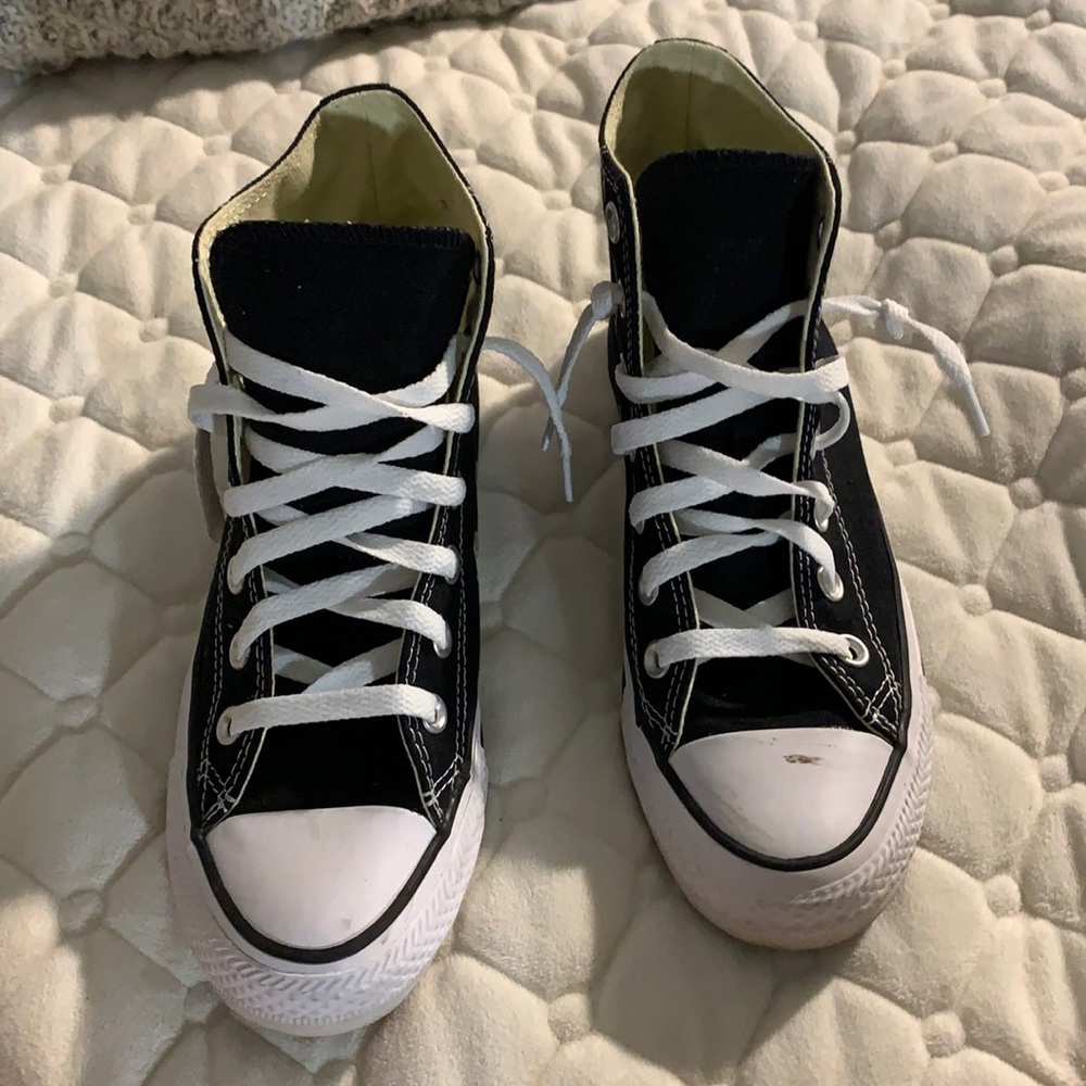 Black high top converse